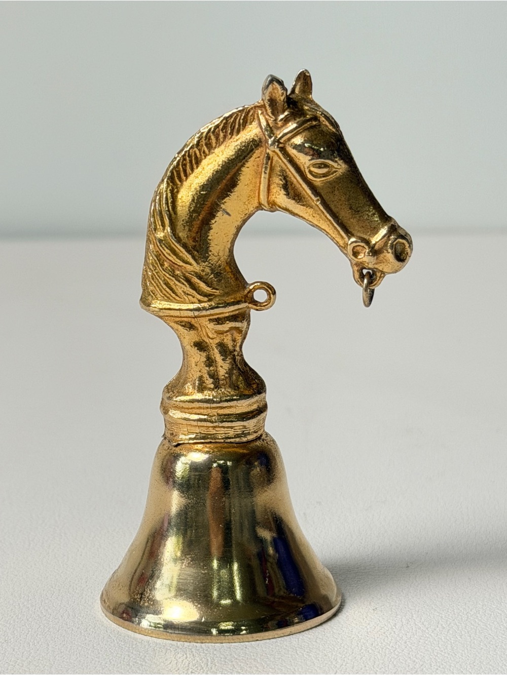 Vintage Antique Brass Mini Horse Bell USA Western Cowboy Ranch